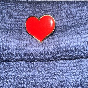 Heart-Shaped Red and Gold Brooch